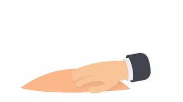 A human palm slaps. Hand claps on elastic, cartoon animation, with alpha channel video
