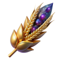 magnificent traditional Golden Wheat Stalk Close Up Cutout Element high quality png