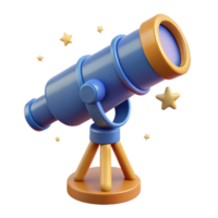 enchanting melancholic artistic Telescope observing distant stars NO BACKGROUND with Transparent Background. crisp png