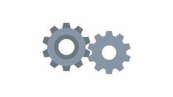 Gear wheel. Mechanism of engineering gears, cartoon animation, with alpha channel video