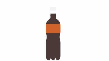 Soda. Sparkling water bottle, cartoon animation, with alpha channel video