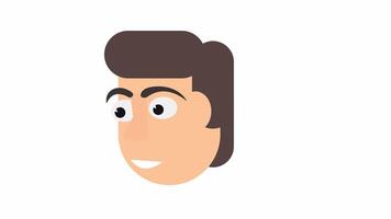 man's head. Animation of agreement with head gestures, alpha channel is enabled. Cartoon video
