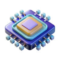 playful magnificent Quantum computing processor NO BACKGROUND with Transparent Background. sharp png