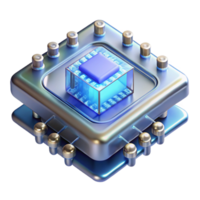 rare minimalist Quantum computing processor NO BACKGROUND with Transparent Background. fine detail png