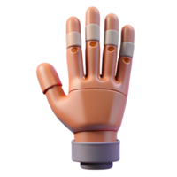 timeless organic 3D printed prosthetic hand NO BACKGROUND with Transparent Background. sharp png