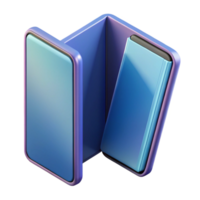 extraordinary abstract Foldable smartphone with flexible display NO BACKGROUND with Transparent Background. premium png