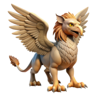 gorgeous standout A majestic griffin, wings spread, talons extended. NO BACKGROUND with Transparent Background. png