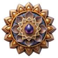 wonderful rustic Gradient Mandala Pattern Beige Cutout authentic png