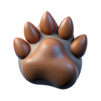 ethereal majestic A realistic illustration of a werewolf paw print. NO BACKGROUND with Transparent Background. professional png