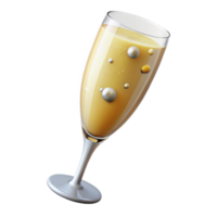 vibrant avant-garde A glass of overflowing champagne with rising bubbles. NO BACKGROUND with Transparent Background. artisan png