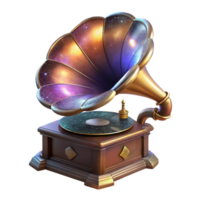 wonderful abstract Gramophone Isolated with Antique Finish Transparent Background authentic png