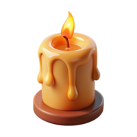 unforgettable abstract A burning candle with dripping wax. NO BACKGROUND with Transparent Background. genuine png