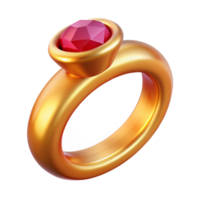inspired modern A golden wedding ring with an embedded ruby. NO BACKGROUND with Transparent Background. impeccable png
