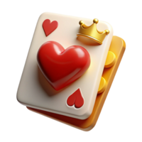 standout coastal A single playing card, the Queen of Hearts. NO BACKGROUND with Transparent Background. 4K png