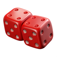 energetic dramatic A pair of red dice showing snake eyes. NO BACKGROUND with Transparent Background. genuine png