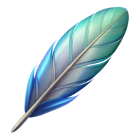 signature modern A single feather, light and airy. NO BACKGROUND with Transparent Background. precision png