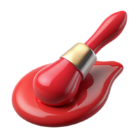 exceptional renaissance A single paintbrush, dipped in red paint. NO BACKGROUND with Transparent Background. expertly shot png