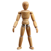 wonderful art deco A wooden artist's mannequin, jointed and posable. NO BACKGROUND with Transparent Background. studio quality png