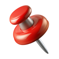 hypnotic peaceful futuristic A single pushpin, red with a metal point. NO BACKGROUND with Transparent Background. perfect clarity png