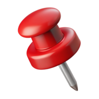 splendid rustic A single pushpin, red with a metal point. NO BACKGROUND with Transparent Background. genuine png