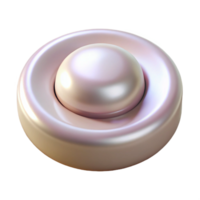 extraordinary remarkable A single button, round and pearly white. NO BACKGROUND with Transparent Background. png