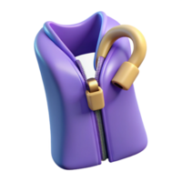splendid nordic A single zipper, half-open. NO BACKGROUND with Transparent Background. 4K png