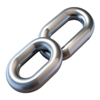 exquisite avant-garde A single chain link, metallic and strong. NO BACKGROUND with Transparent Background. gallery standard png