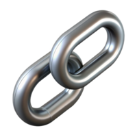 fascinating exemplary A single chain link, metallic and strong. NO BACKGROUND with Transparent Background. png