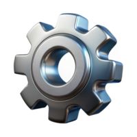radiant dramatic artistic A single gear, cogged and metallic. NO BACKGROUND with Transparent Background. 4K png