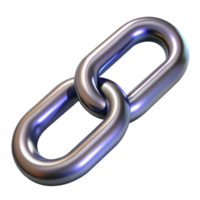 immaculate mid-century A single chain link, metallic and strong. NO BACKGROUND with Transparent Background. top-tier png
