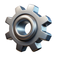 stunning inspired A single gear, cogged and metallic. NO BACKGROUND with Transparent Background. png