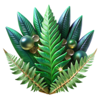magnificent minimalist Green Fern Fractal Close Up Transparent Background professional png