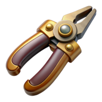 enchanting sought-after Steampunk pliers with gripping jaws and a brass handle. NO BACKGROUND with Transparent Background. png