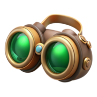 sumptuous impressionist Steampunk goggles with green lenses and brass accents. NO BACKGROUND with Transparent Background. flawless png