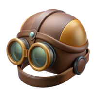 notable geometric Steampunk aviator hat with goggles and ear flaps. NO BACKGROUND with Transparent Background. luxury png