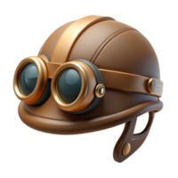 fascinating abstract Steampunk aviator hat with goggles and ear flaps. NO BACKGROUND with Transparent Background. crisp png