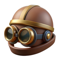 majestic modern Steampunk aviator hat with goggles and ear flaps. NO BACKGROUND with Transparent Background. gallery standard png