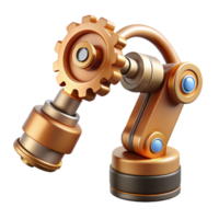 majestic signature Steampunk robotic arm illustration with exposed gears and tubes. NO BACKGROUND with Transparent Background. png