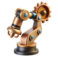 standout tropical Steampunk robotic arm illustration with exposed gears and tubes. NO BACKGROUND with Transparent Background. elite png