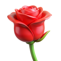 gorgeous notable Single red rose bud NO BACKGROUND with Transparent Background. png
