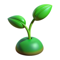 picturesque rare Green sprout with two leaves NO BACKGROUND with Transparent Background. png