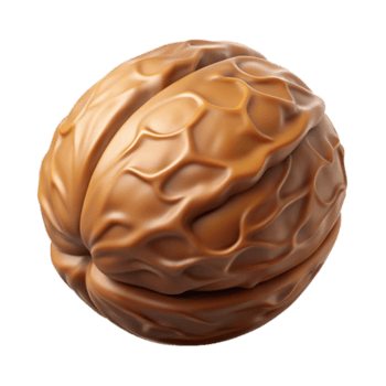 signature modern Walnut in shell NO BACKGROUND with Transparent Background. handcrafted png