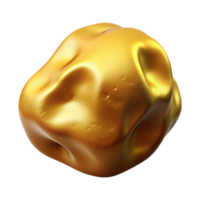 pristine celebrated Gold nugget NO BACKGROUND with Transparent Background. png