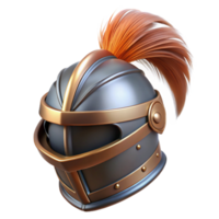 nostalgic alluring A knight's helmet with a feathered plume, NO BACKGROUND with Transparent Background. elite png