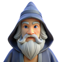 mesmerizing unforgettable A wise old wizard with a long white beard, NO BACKGROUND with Transparent Background. png
