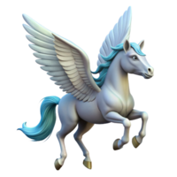 dramatic inspired A graceful pegasus with feathered wings, NO BACKGROUND with Transparent Background. png