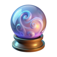 impressive dynamic surreal A magical crystal ball with swirling mist, NO BACKGROUND with Transparent Background. 4K png