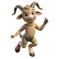serene bold nordic A playful satyr with goat legs, NO BACKGROUND with Transparent Background. authentic png