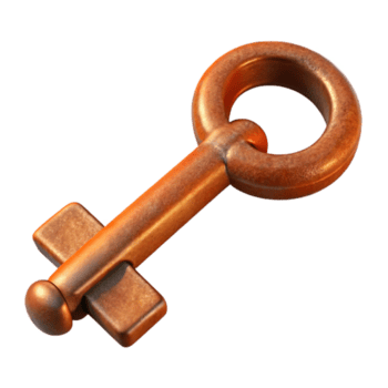 elegante distinto uma solteiro, enferrujado chave, não fundo com transparente fundo. png