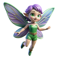 vibrant dynamic elegant A playful pixie with shimmering wings, NO BACKGROUND with Transparent Background. detailed png